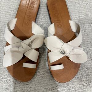 Antonio Melani Cream Bow Sandals